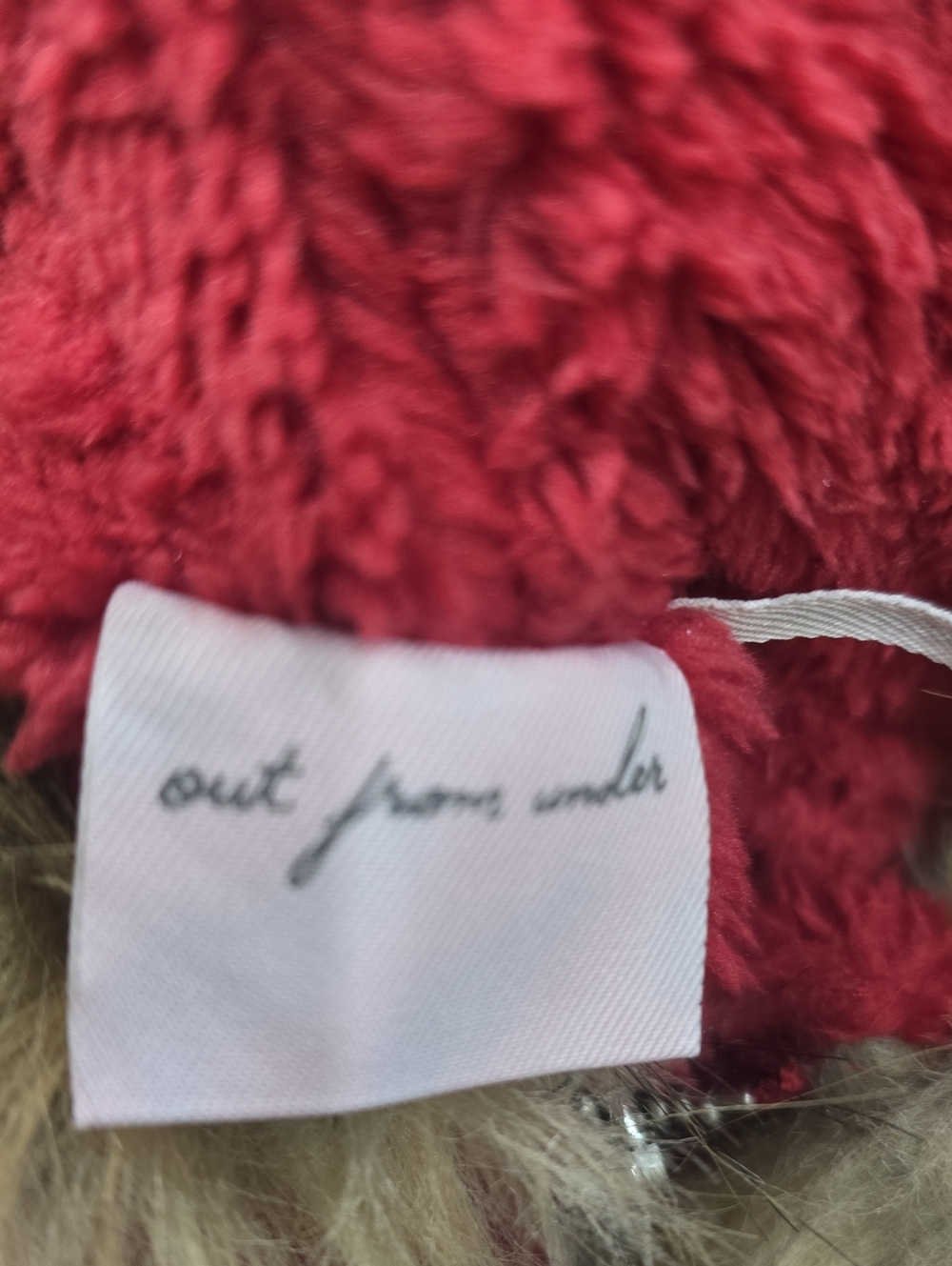 Urban Outfitters Red Zip Hoodie with Faux-Fur Trimmed Hood and White Star - Picture 7 of 7